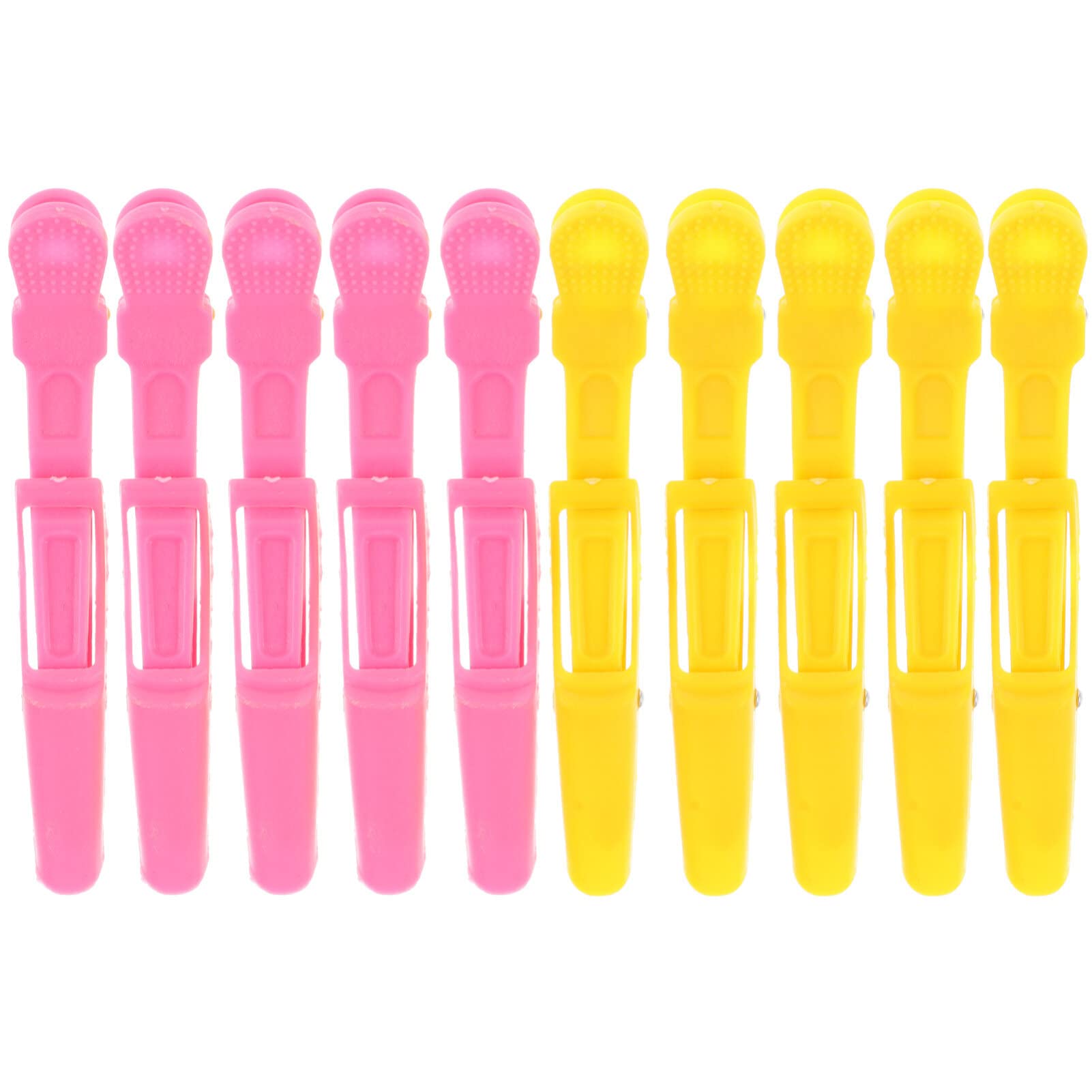 Beaupretty Styling Hair Clips,Leopard Print Plastic Hair Salon Clips Sectioning Non Slip Alligator Hair Clip with Teeth for Baber Hairdressing,10pcs(Random Color)