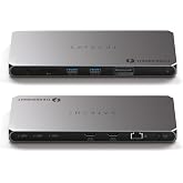 Satechi Thunderbolt 4 Docking Station, 2X 4K/60Hz HDMI Displays | 100W charging, 40 Gbps data transfer, 2 USB-A 3.2 ports, Ethernet, for MacBook Air/Pro M5, Mac, Windows, DisplayLink required