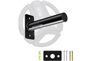 ANOSWXG Wall-Mounted Strength Training Plate Storage Rack – Heavy Duty 2” Weight Plate Holder with Foam Padding, Bumper Plate Storage for Home Gym, Garage, and Power Rack