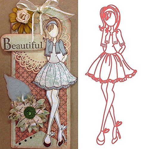 Girl Metal Cutting Dies, Scrapbooking Photo Album Decor Stencil template Paper Card Making Embossing DIY Crafts Molds (Girl)