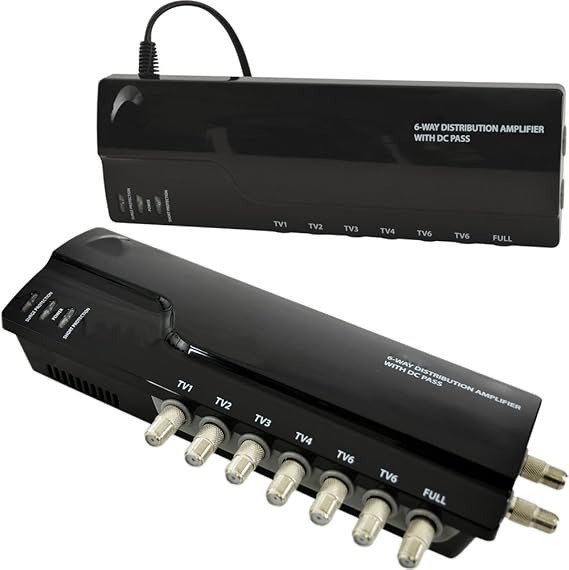 6 Way TV Aerial Distribution Amplifier4G Amp Splitter Amazon.co.uk