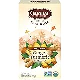 Celestial Seasonings Organic Herbal Tea, Ginger & Turmeric, 20 Count (Pack of 6)