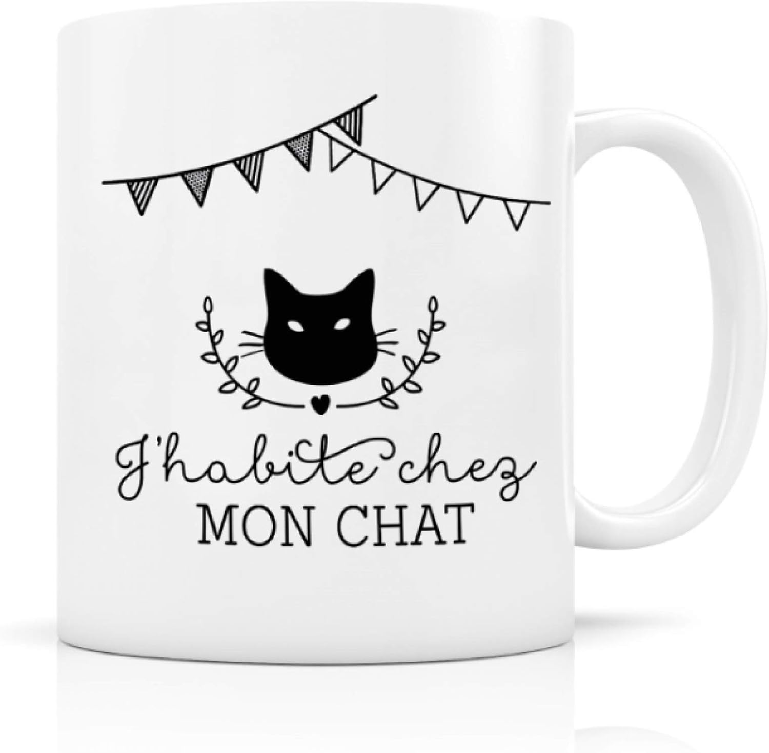 Mug J Habite Chez Mon Chat Label Tour Amazon Fr Cuisine Maison