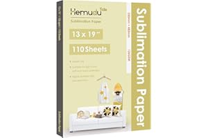 Hemudu Tale Sublimation Paper 13x19 inch 110 Sheets for Personalized Tumblers Mugs Light T-Shirt & Other Sublimation Blanks, Work with Sublimation Ink and Inkjet Printers,126gsm