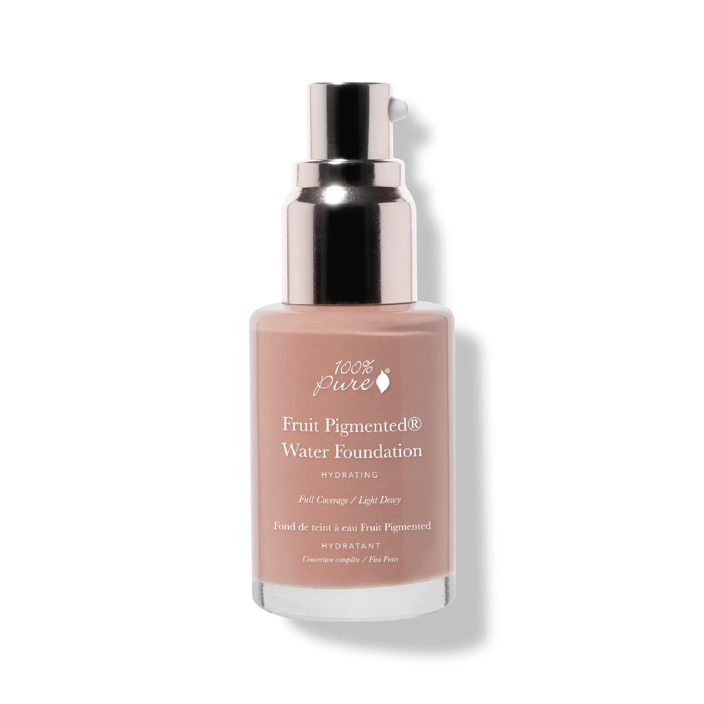 Photo 1 of 100% PURE Water Foundation Full Coverage Hydrating Makeup, Light Dewy Finish, Moisturizing Concealer for Normal to Dry Skin - Fruit Pigment Color Cool 3.0 w/Pink Undertones for Medium Skin - 1 Fl Oz