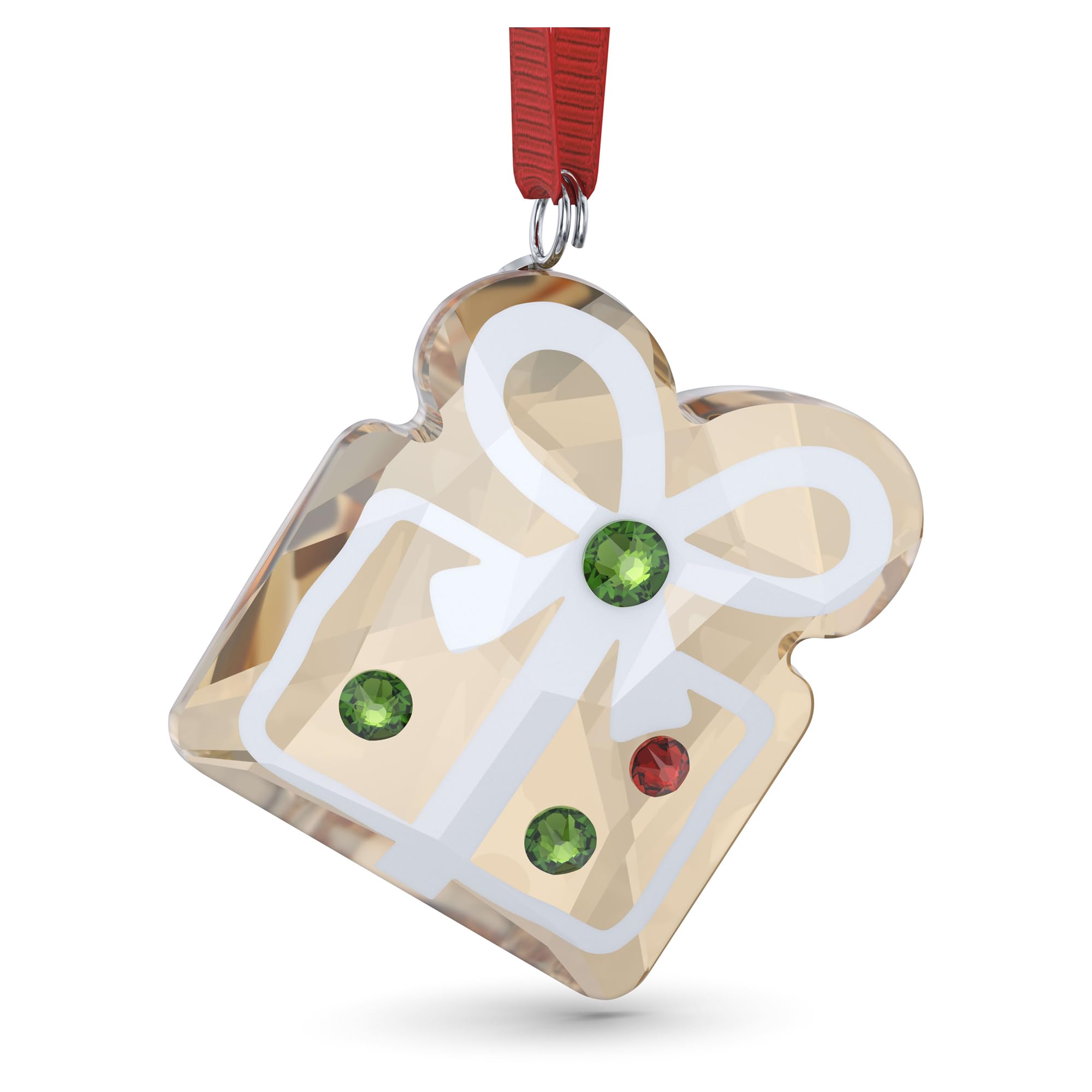 Swarovski Holiday Cheers Gingerbread Gift Ornament, Multi-Coloured Crystals and Red Grosgrain Ribbon, from the Holiday Cheers Collection — image 1