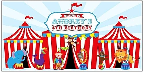 Amazon Com Circus Carnival Big Top Birthday Banner Personalized