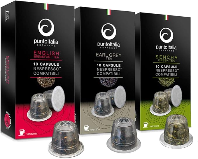 Amazon Amazon限定ブランド Punto Italia Espresso Journey プント イタリア エスプレッソ 紅茶 緑茶 日本茶 ネスプレッソ互換カプセル 1箱10カプセル入り ティーカプセル トライアル 3箱セット Punto Italia Espresso Journey カフェポッド コーヒーカプセル 通販