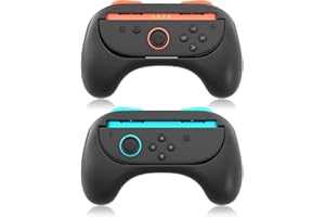JCMO Grips Controller for Nintendo Switch 2 JoyCon(2025), Wear-resistant Handle Kit for Switch JoyCon Controller, 2 Pack, Bla