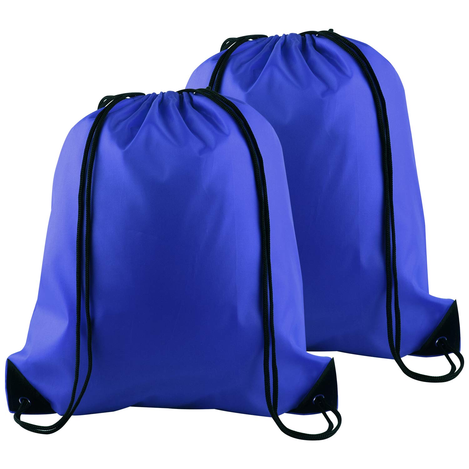 FEPITO 2 Pack Drawstring Backpack Bags Tote Sack Cinch Bag String Backpack for Gym Traveling, Blue
