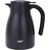 GiNT 1L / 34Oz Thermal Coffee Carafe, Insulated Stainless Steel Coffee Carafes for Keeping Hot/Double Walled Vacuum Thermal Carafe (Black)