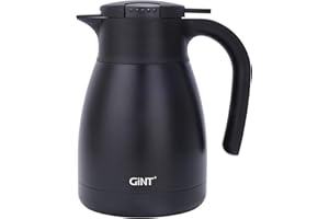 GiNT 1L / 34Oz Thermal Coffee Carafe, Insulated Stainless Steel Coffee Carafes for Keeping Hot/Double Walled Vacuum Thermal C