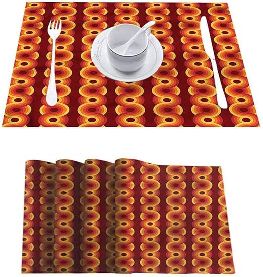 Dining Table Decoration Placemats Table Mats, Geometric Overlapping