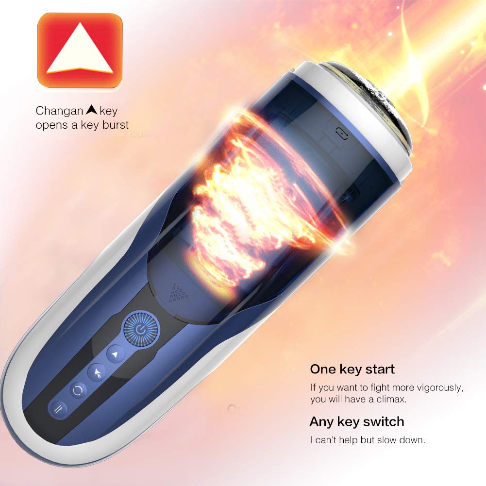 Urnight Masturbatore Uomo Automatico - Sex Toy - Blowjob Simulator - Simulatore di Sesso Orale - Giocattolo Erotico Realistico - Masturbatore a Forma di Vagina - con 10 frequenze 10 velocità