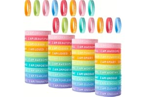 20Pcs Fun Motivational Silicone Bracelets, Inspirational Wristbands Rubber Bracelets Unisex Accessories for Classroom Adult H