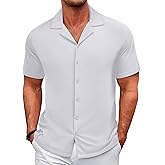 COOFANDY Men's Casual Shirts Short Sleeve Button Down Shirts Wrinkle Free Summer Shirt