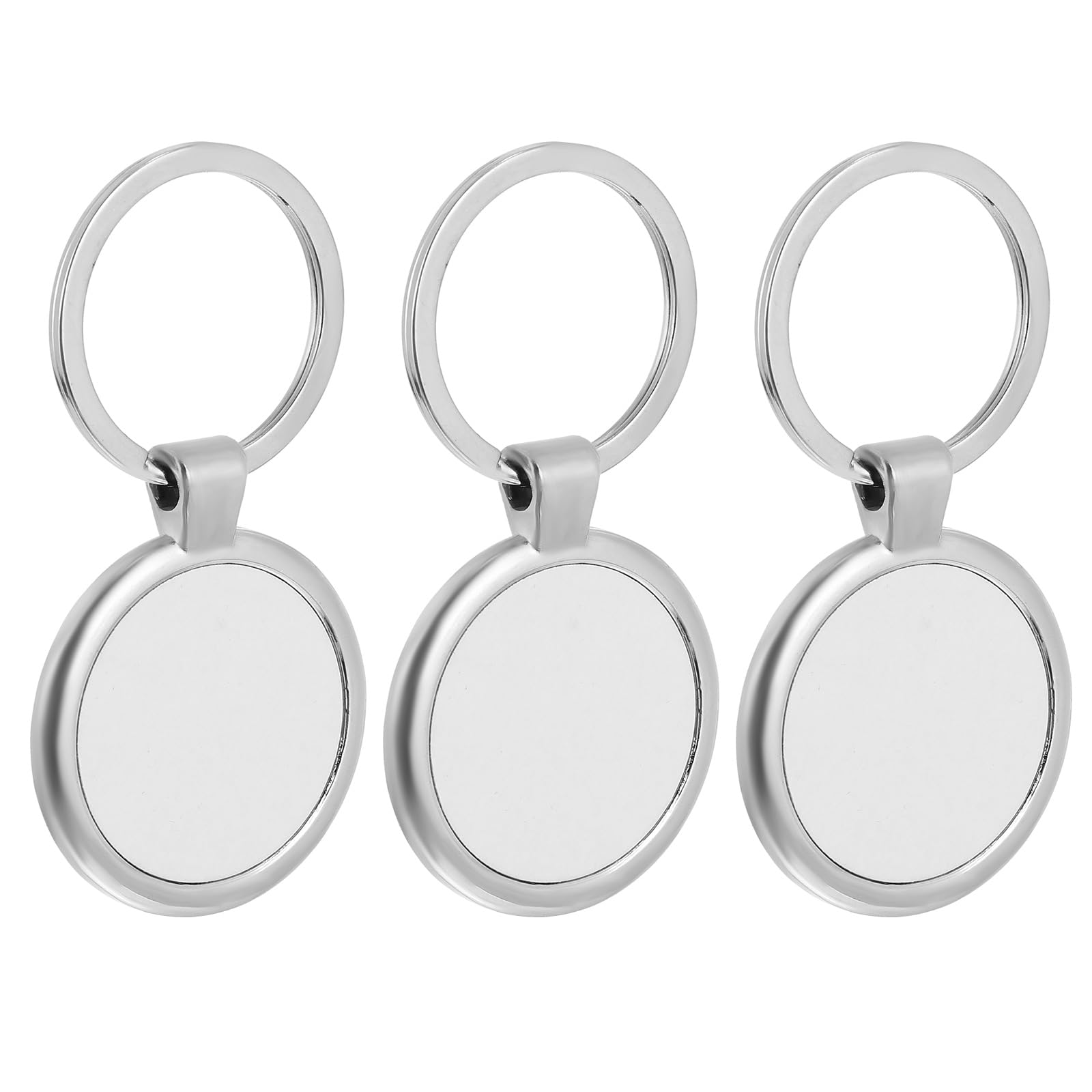 VILLCASE 3pcs Sublimation Keyring Blanks Set, Round Sublimation Blanks, Customizing Heat Transfer Keychains for DIY