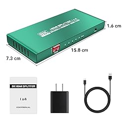 HDMI Splitter 1 in 4 Out 4k 120hz hue sync Box 1x4
