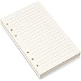 Bidponds A6 Refill Paper, 6 Holes Lined Paper for A6 Filofax Personal Binder, 8mm Ruled Loose Leaf, 80 Sheets/160 Lined Pages, 4.1 x 6.6 inches,Beige (1)