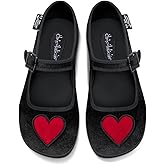 Hot Chocolate Design Women's Flat Shoes - Mary Jane Flat Dress Shoes with Adjustable Buckle-Strap, Cushioned Inner Sole with Arch Support and Non-Marking Rubber Sole