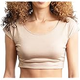 Women Top Cami Layering HALFTEE Cap Sleeve Tee | Demi Crop Undershirt for Women & Teens XS-6X