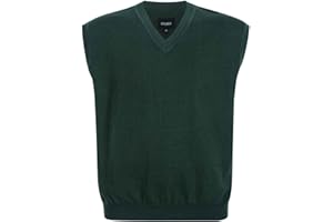 Krumba Men Oversized Sweater Vest: Plus Size Big Tall V Neck Cotton Pullover