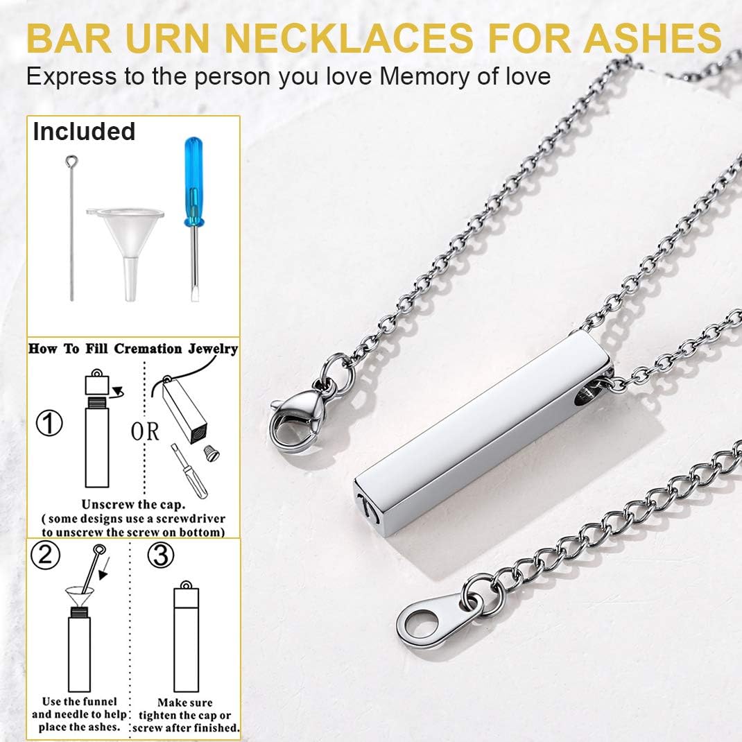 GoldChic Silver Necklaces Cube Keepsake Urns for Ashes Mini 316L Stainless Steel Cremation Pendant Necklace Keepsake Jewellery for Memorial - Image 4