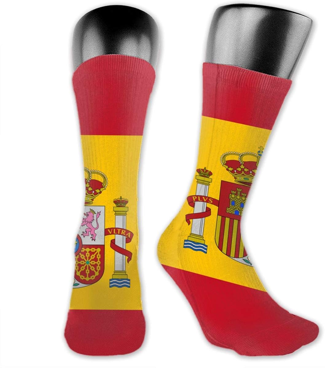 Unisex Spain Flag Long Socks Novelty Stockings Patterned