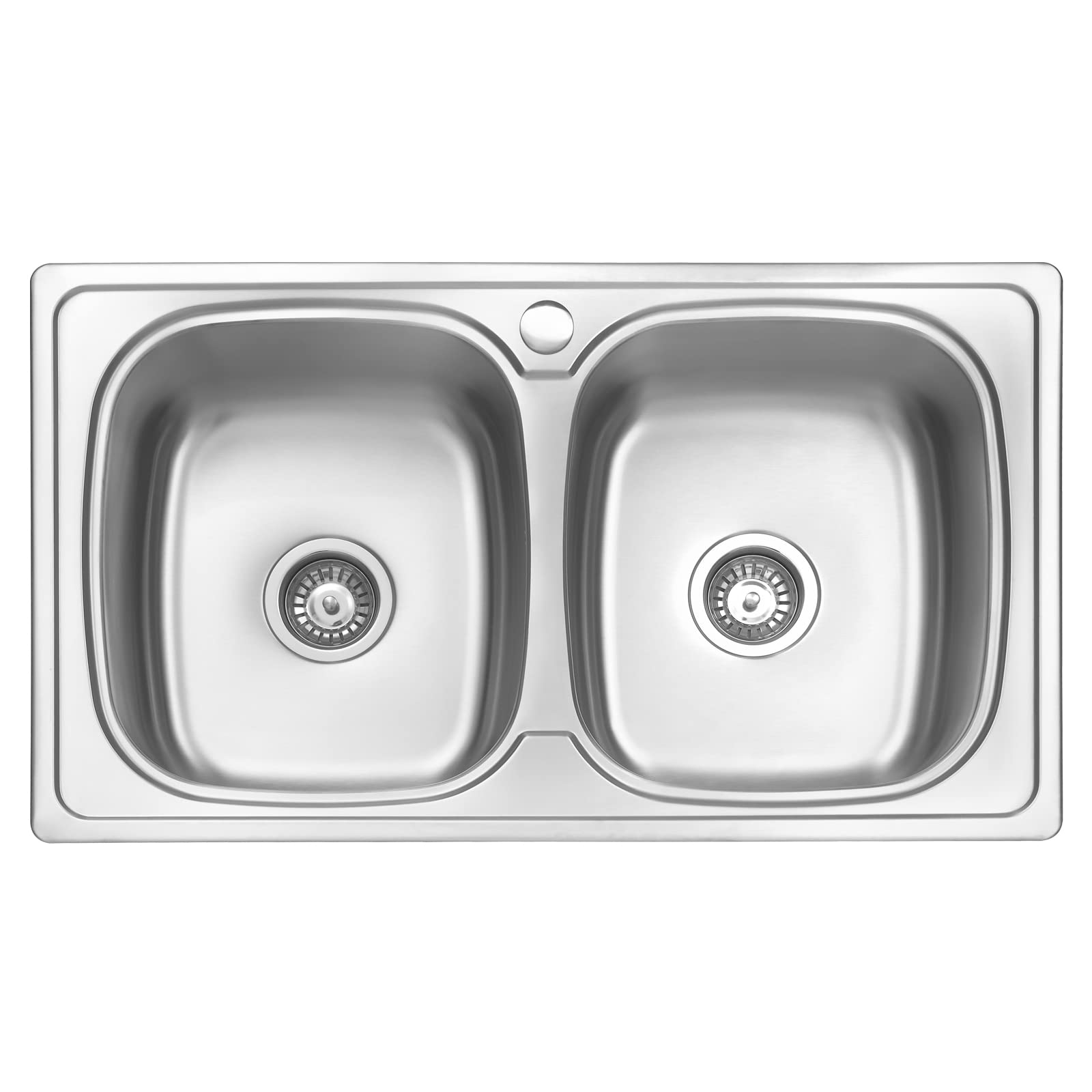 JASSFERRY Stainless Steel Kitchen Sink 2 Double Bowl Welding Style Design with Strainer Waste, 860 X 500 mm
