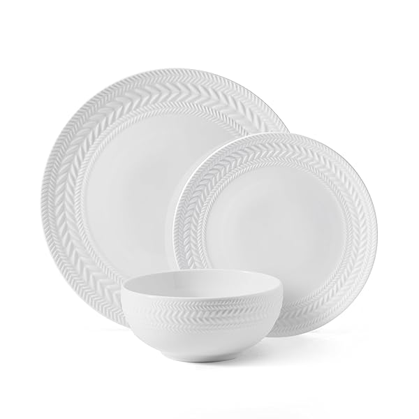 PFALTZGRAFF JOSEPHINE 24 PIECE DINNERWARE SET, SERVICE FOR 8, WHITE
