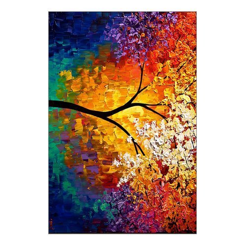 Beautiful Modern Art Abstract Painting Colorful Tree of Life