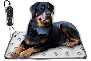 DEOMAN Pet Heating Pad for Medium Dogs Cat Heating pad Heated Dog Bed Electric Dog Heating pad with Timer Adjustable Warming Mat,Chew Proof Cord,Easy Clean,28X18 inch