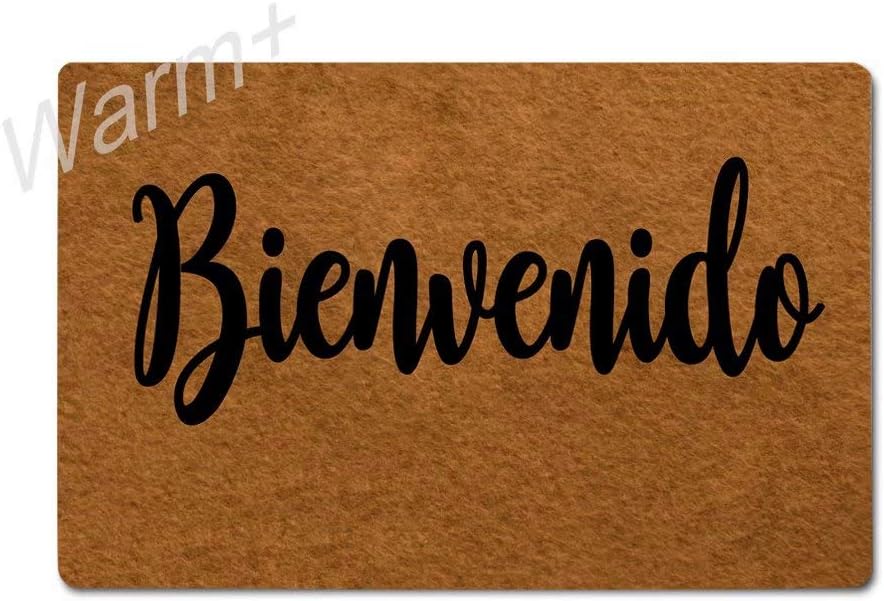 Warm+ Doormat Bienvenido Door Mat in Spanish Rubber Backing