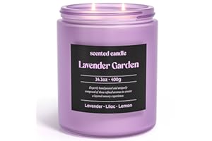 CHILLFLAME Lavender Candle, 14.1 oz Scented Candles for Home, 2 Wicks Blended Scents Aromatherapy Candles for Women and Men, 