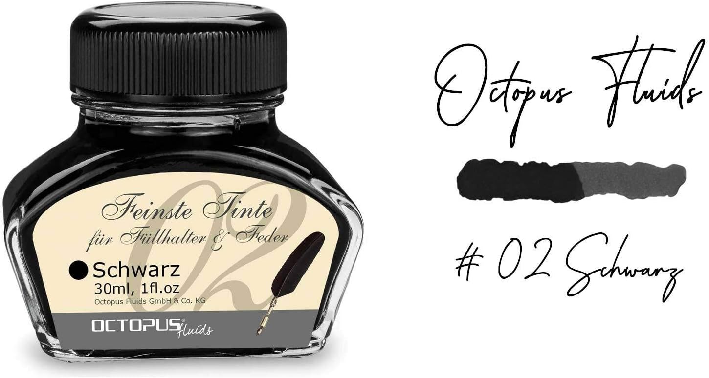 Octopus Finest Fountain Pen Ink Bottle ( 30 Milliliter ) - Black, 30 ml - Image 3