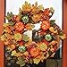 VGIA 22 inch Artificial Fall Wreath Fall Maple Leaves,Pumpkins with Berries for Front Door Fall Harvest Decorations