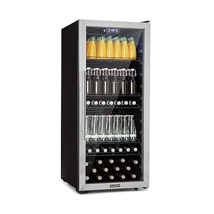 Klarstein Beersafe 7XL Getränkekühlschrank • Kühlschrank • 242 L für bis zu 357 Getränkedosen • 5 Metalleinlegeböden • Glastü