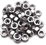 TERF M4 Hex Nut 4mm Steel Full Nut Pack of 200 Silver