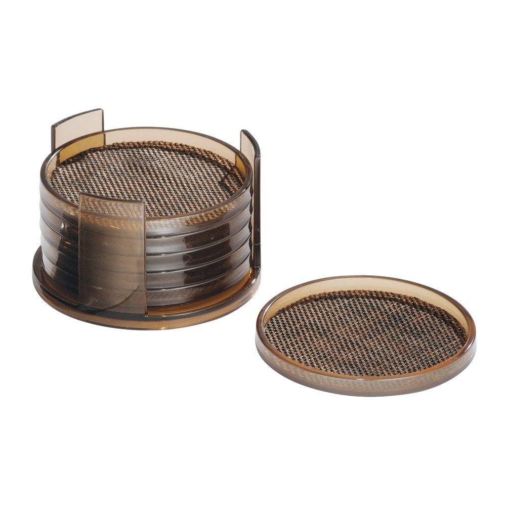 InterDesign Twillo Round Drink Coasters for Home, Kitchen, Dining Room