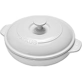 STAUB Ceramic 8-inch Round Covered Brie Baker - White