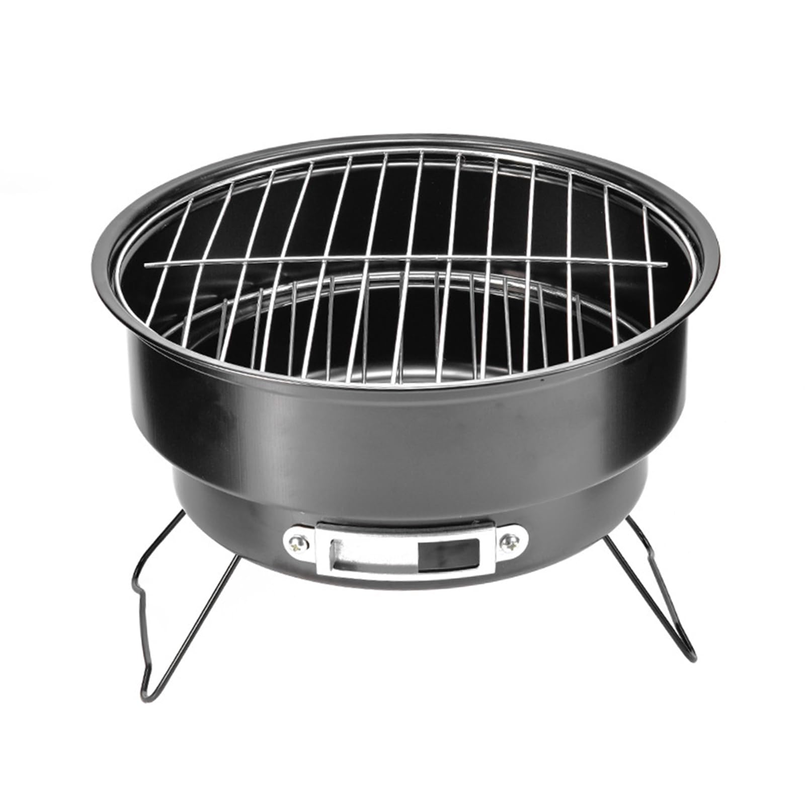 25cm Portable Round Barbecue BBQ Charcoal Grill with Handle for Outdoor Home Kitchen BBQ Picnic Camping