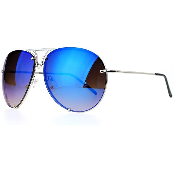 Retro Oversize Colorful Gradient Lens Aviator Sunglasses - zeroUV
