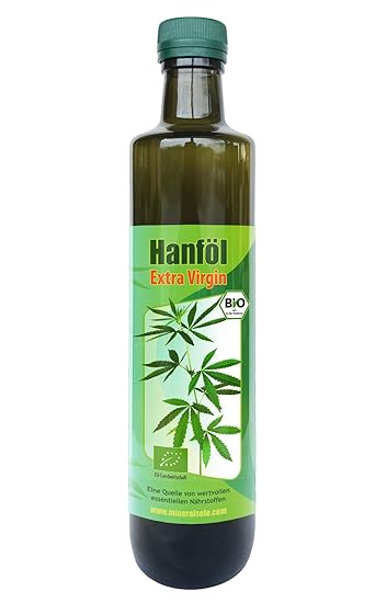 BIO Hanf Öl I 1000 ml Lichtschutzglasflasche I Extra Virgin I erste Kaltpressung in Lichtschutzglasflasche I DE-ÖKO-013