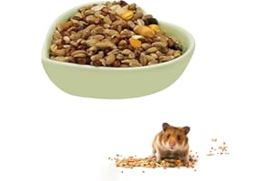 LuckyOpt Ceramic Hamster Food Bowl, 1.2oz Durable Heart Hamster Water Dish for Hamsters/Birds/Snakes/Turtle, Easy to Wash and Prevent Tipping (Green, 1pcs)