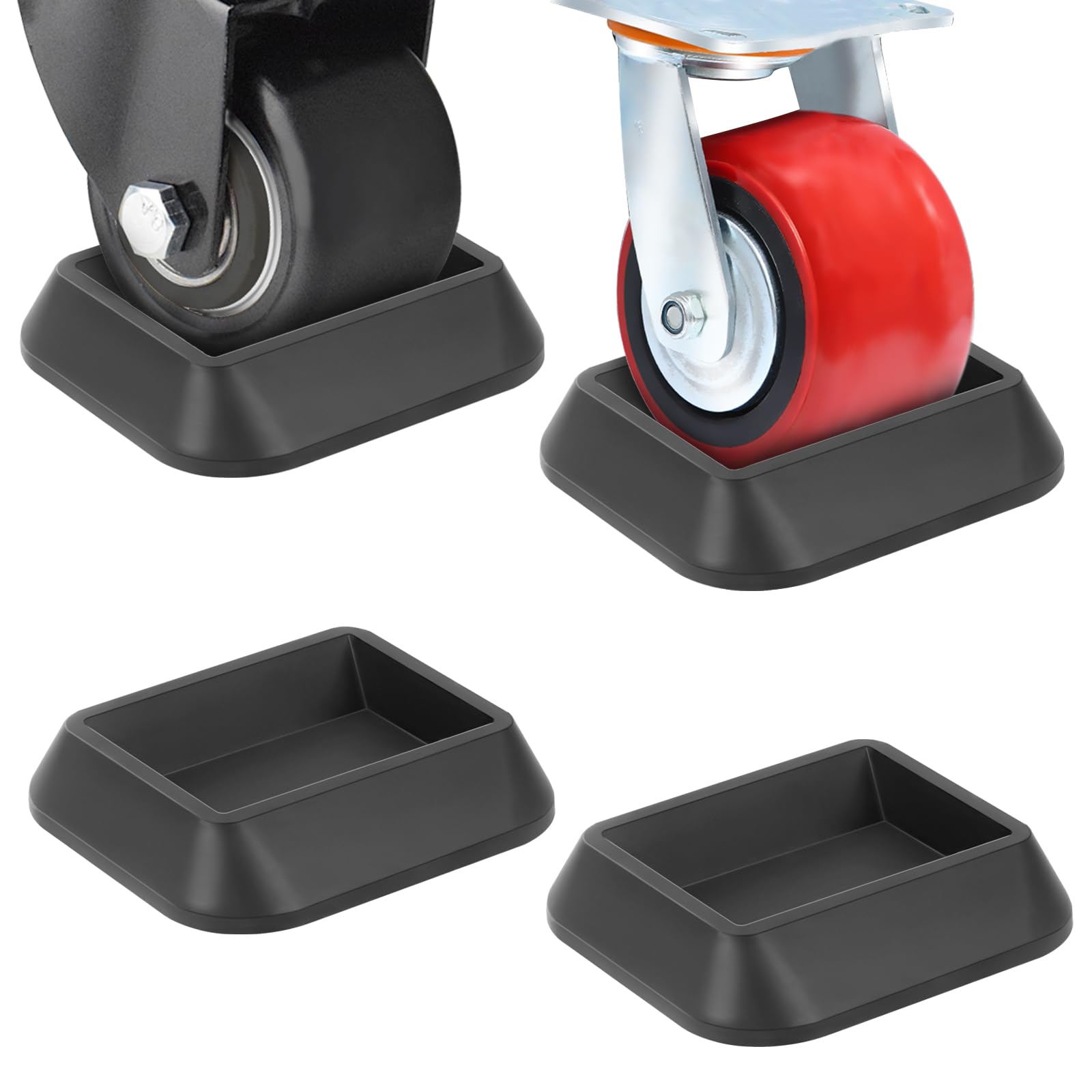 Bed Wheel Stoppers, 4 PCS Silicone Castor Cups, Carpet Protector Cups, Non Slip Furniture Coasters, Castor Cups for Wooden Floors, Furniture Stoppers & Wheel Stoppers -fit All Wheels of Furniture