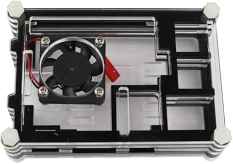 ZTH 9 Capas Caja de acrílico Caja de Carcasa con Ventilador de refrigeración for Raspberry pi 3 (Negro) (Color : Black)
