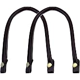 Semetall 2pcs Leather Purse Handle 0.5'' Wide 15.7" PU Leather Handbag Handles Replacement Purse Strap for DIY Making Accessories,Coffee