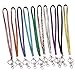 QIDUNLEE 32 inches all around Bling Crystal Rhinestones Leather Neck Strap Lanyard for ID Badge Keys holder (Pack of 10) (10X)