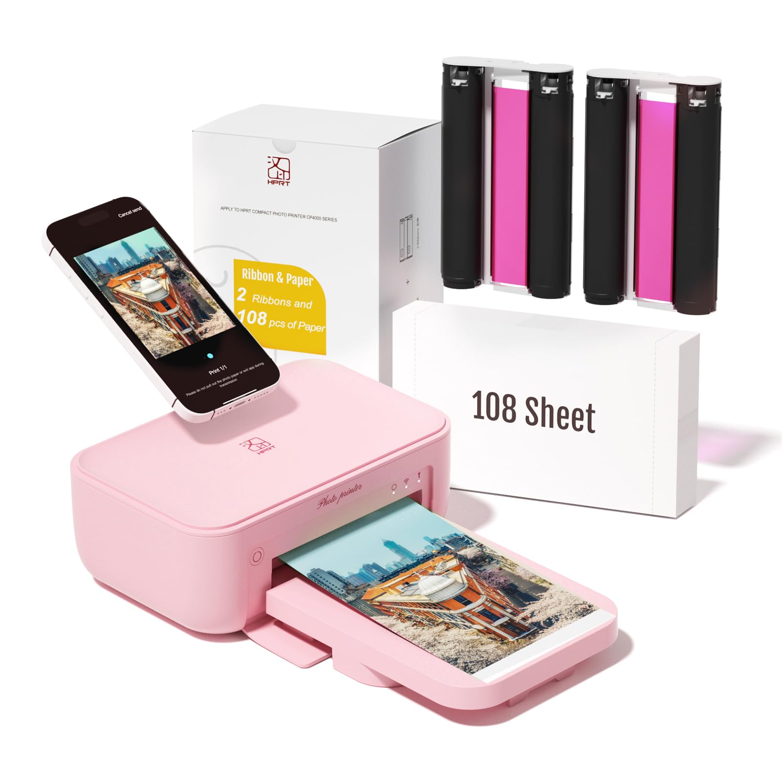 Photo 1 of HPRT Portable Printer Wireless for Travel Bluetooth Mini Inkless Printer Support 8.5" X 11" US Letter&Legal A4&A5 Thermal Paper, Compatible with Android and iOS Phone&Laptop