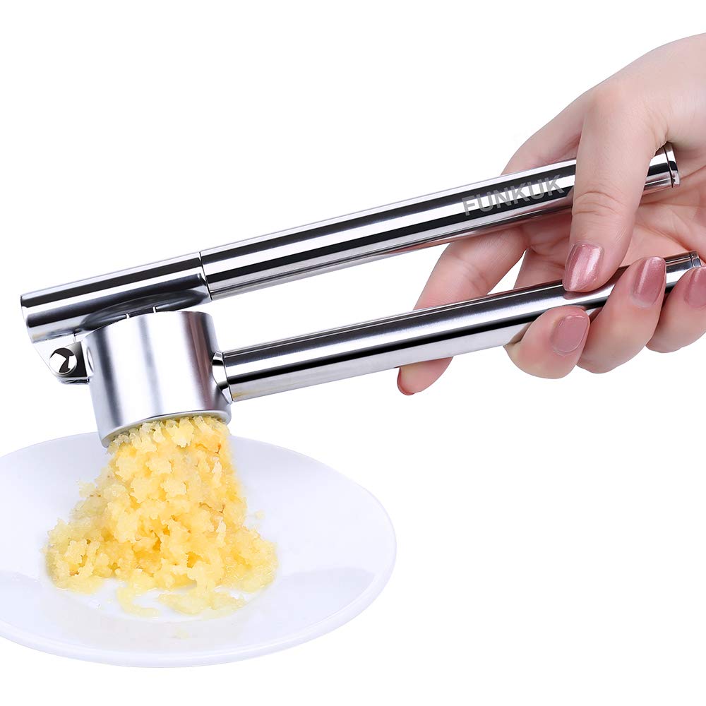 Garlic press,stainless steel Garlic mincer, PRESS 4 GARLICS PER TIME by